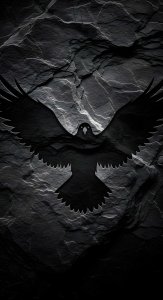 Dark Bird Silhouette Stone Texture Wallpaper HD 4K - Cool Aesthetic Background