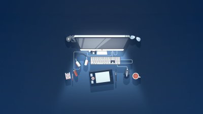Minimalist Tech Desk Setup Wallpaper HD 4K | Aesthetic Workspace