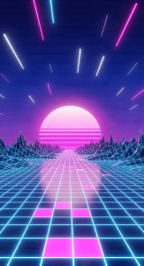 Synthwave Aesthetic Wallpaper 4K - Cool Neon 80s Retro Grid HD
