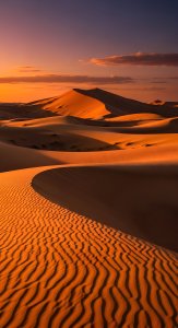 Aesthetic Desert Sunset Wallpaper HD 4K - Golden Sand Dunes Background