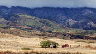 Scenic Mountain Landscape Wallpaper HD 4K Aesthetic Red Cabin