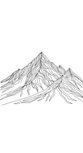 Minimalist Mountain Line Art Wallpaper HD 4K Aesthetic Drawing