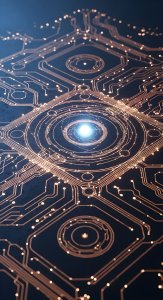 Futuristic Glowing Circuit Board Wallpaper HD 4K Aesthetic Tech Art