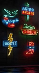 Aesthetic Neon Signs Wallpaper HD 4K - Retro Urban Night Vibes