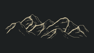 Aesthetic Minimalist Mountain Line Art Wallpaper HD 4K for Desktop