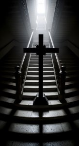 Aesthetic Cross at the Stairway to Heaven Wallpaper HD 4K