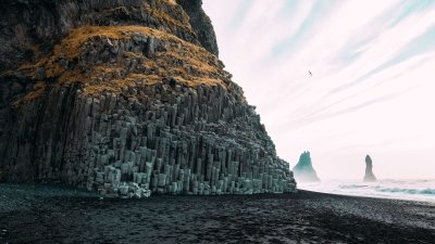Basalt Columns Iceland Wallpaper HD 4K Aesthetic Nature Background