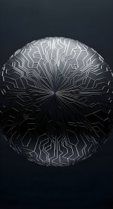 Futuristic Metallic Circuit Sphere Wallpaper HD 4K - Abstract Tech Art