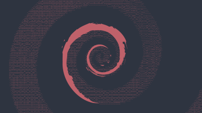 Debian Linux Aesthetic Spiral Wallpaper HD 4K - Minimalist Tech Art