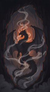 Cool Black Dragon Cave Wallpaper HD 4K Aesthetic Fantasy Art