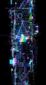 Futuristic Neon Glitch Art Aesthetic Wallpaper HD 4K for Mobile