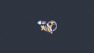 Pixel Art Space Pug Wallpaper HD 4K - Aesthetic Cute Dog in Space