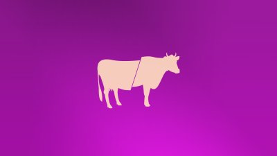 Aesthetic Minimalist Purple Cow Wallpaper HD 4K - Modern Animal Art