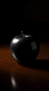 Aesthetic Black Apple Still Life Wallpaper HD 4K Dark Minimalist