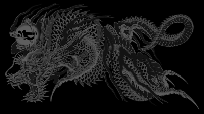 Cool Dark Japanese Dragon Tattoo Wallpaper HD 4K Aesthetic