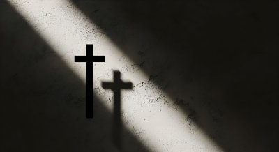 Aesthetic Christian Cross Wallpaper HD 4K - Spiritual Light & Shadow