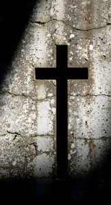 Dark Christian Cross Aesthetic Wallpaper HD 4K - Spiritual Stone Background