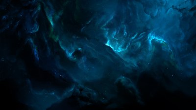 Deep Blue Cosmic Nebula Wallpaper HD 4K - Aesthetic Space Background