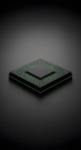 Dark Minimalist CPU Microchip Wallpaper 4K - Aesthetic Tech Background