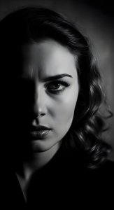 Moody Black and White Portrait Wallpaper HD 4K - Aesthetic Woman Face