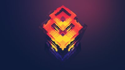 Abstract Glitch Art Geometric Cube Wallpaper HD 4K - Aesthetic Design