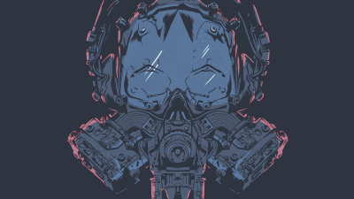 Cool Cyberpunk Skull Gas Mask Wallpaper HD 4K Aesthetic Art