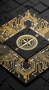 Aesthetic Technology Chip Wallpaper HD 4K - Gold Digital Navigation