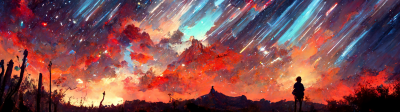 Aesthetic Cosmic Sky Wallpaper HD 4K Cool Abstract Meteor Shower Art