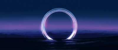 Aesthetic Glowing Ring Portal Wallpaper HD 4K - Cool Sci-Fi Art