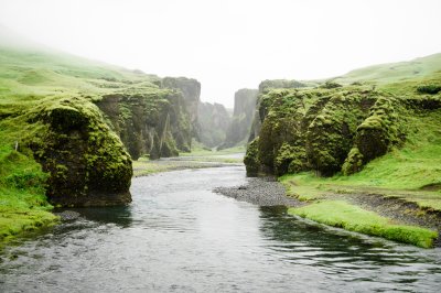 Scenic Iceland Canyon River Landscape Wallpaper HD 4K Aesthetic Nature