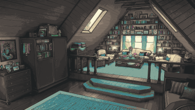 Cozy Aesthetic Attic Room Wallpaper HD 4K - Lo-fi Study Vibes