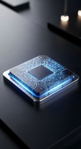 Futuristic AI Processor Chip Wallpaper HD 4K - Cool Tech Aesthetic