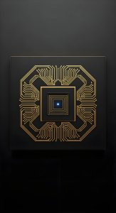Futuristic Gold Circuit Board Wallpaper HD 4K - Cool Tech Aesthetic