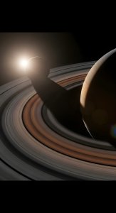 Epic Saturn Ringed Planet and Moon Space Wallpaper HD 4K Aesthetic