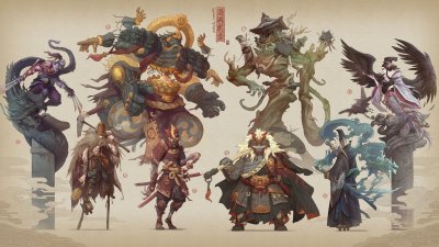 Cool Feudal Japan Fantasy Samurai & Yokai Wallpaper HD 4K Aesthetic