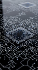 Futuristic Cyber Circuit Board Wallpaper HD 4K - Aesthetic Tech Background