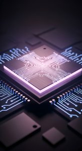 Cool Glowing CPU Microchip Aesthetic Wallpaper HD 4K for Mobile