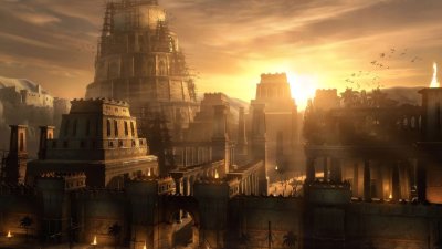Ancient Babylon City Sunset Wallpaper HD 4K - Aesthetic Architecture