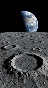 Earth Rising from the Moon Surface Wallpaper HD 4K Aesthetic Space View