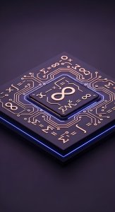 Cool Infinity Symbol Microchip Wallpaper HD 4K Aesthetic Dark Purple