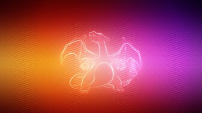 Cool Charizard Pokemon Wallpaper HD 4K - Aesthetic Glowing Outline Art