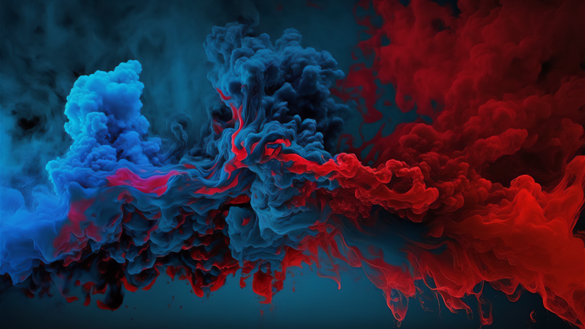 Abstract Blue and Red Smoke Wallpaper HD 4K Aesthetic Liquid Art
