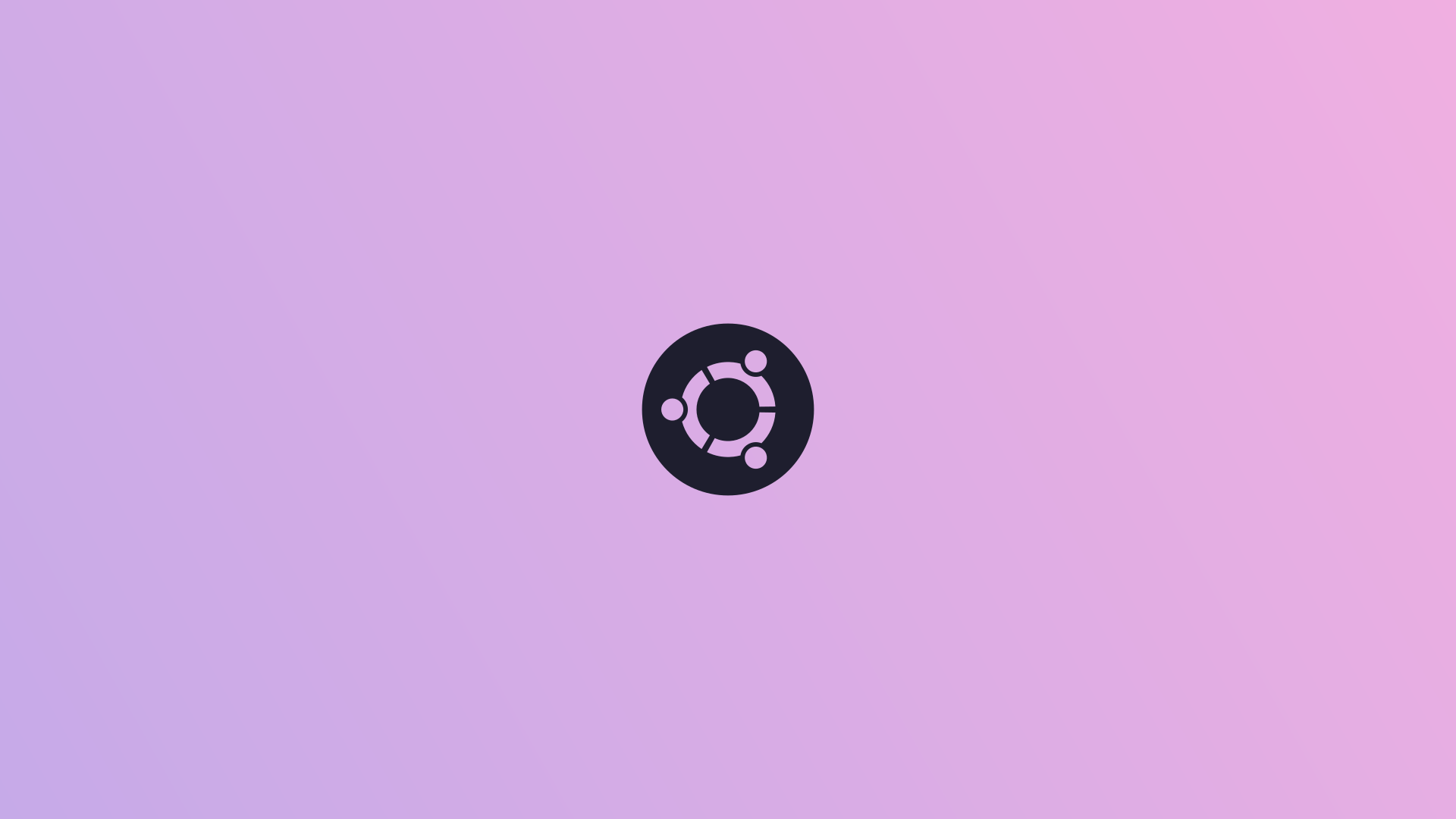 Ubuntu Logo Minimalist Aesthetic Wallpaper HD 4K - Purple Linux Background