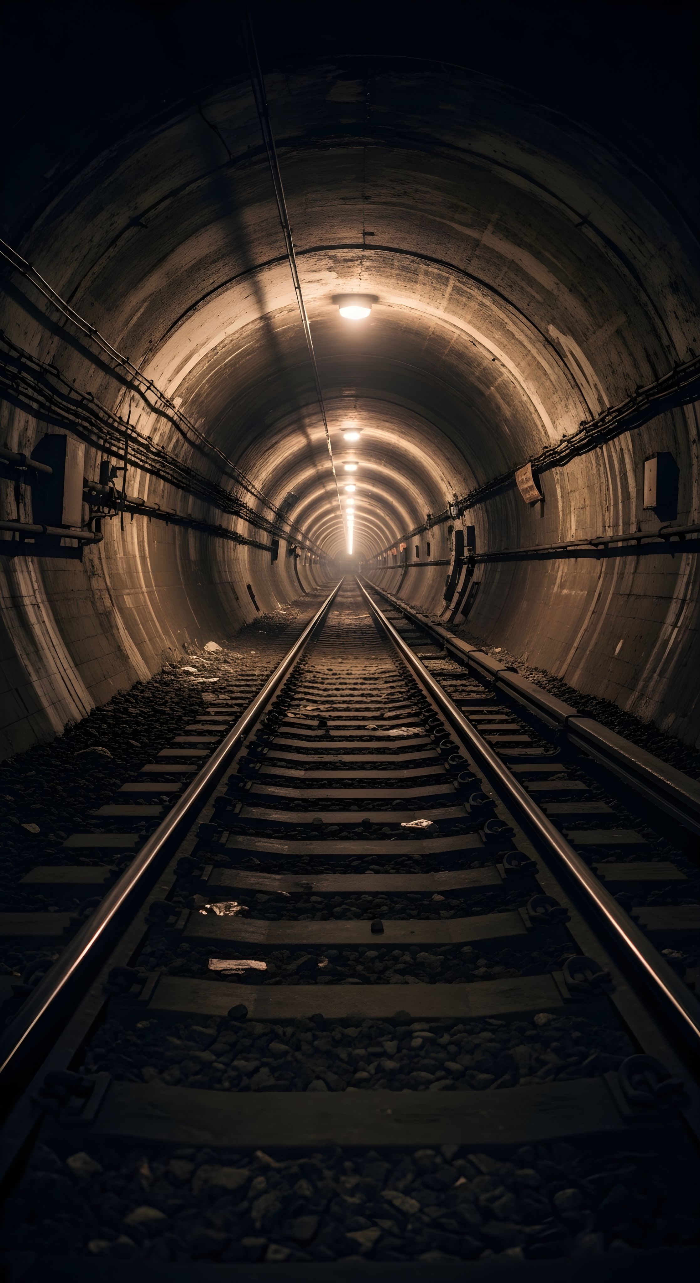 Aesthetic Dark Subway Tunnel Wallpaper HD 4K - Cool Urban Underground