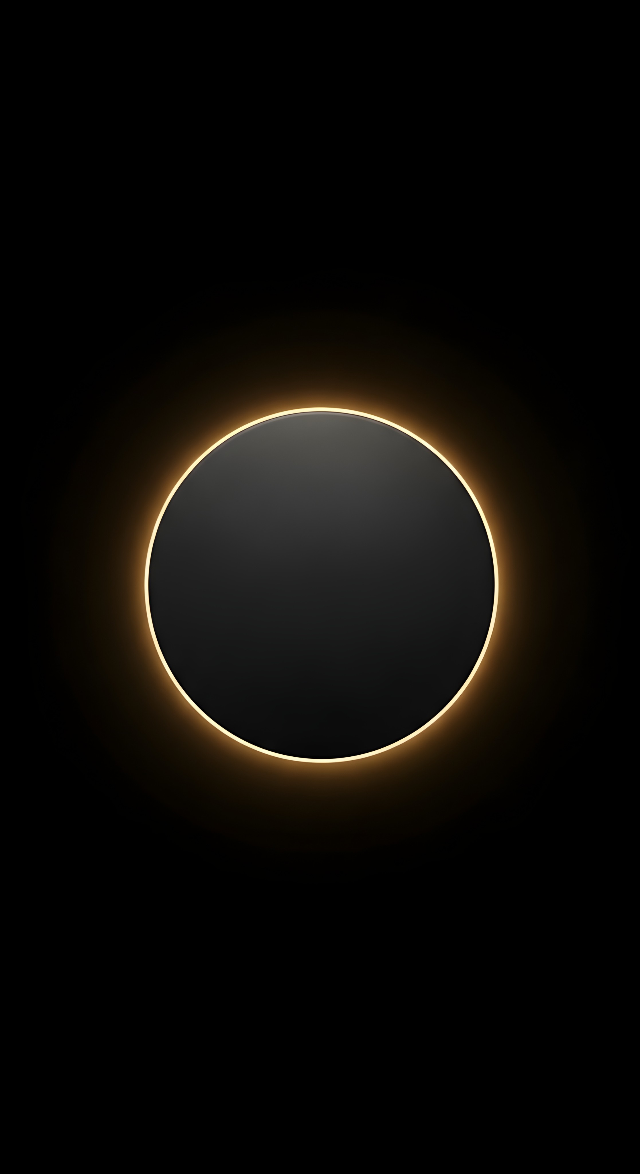 Minimalist Dark Circle with Golden Glow Wallpaper HD 4K Aesthetic
