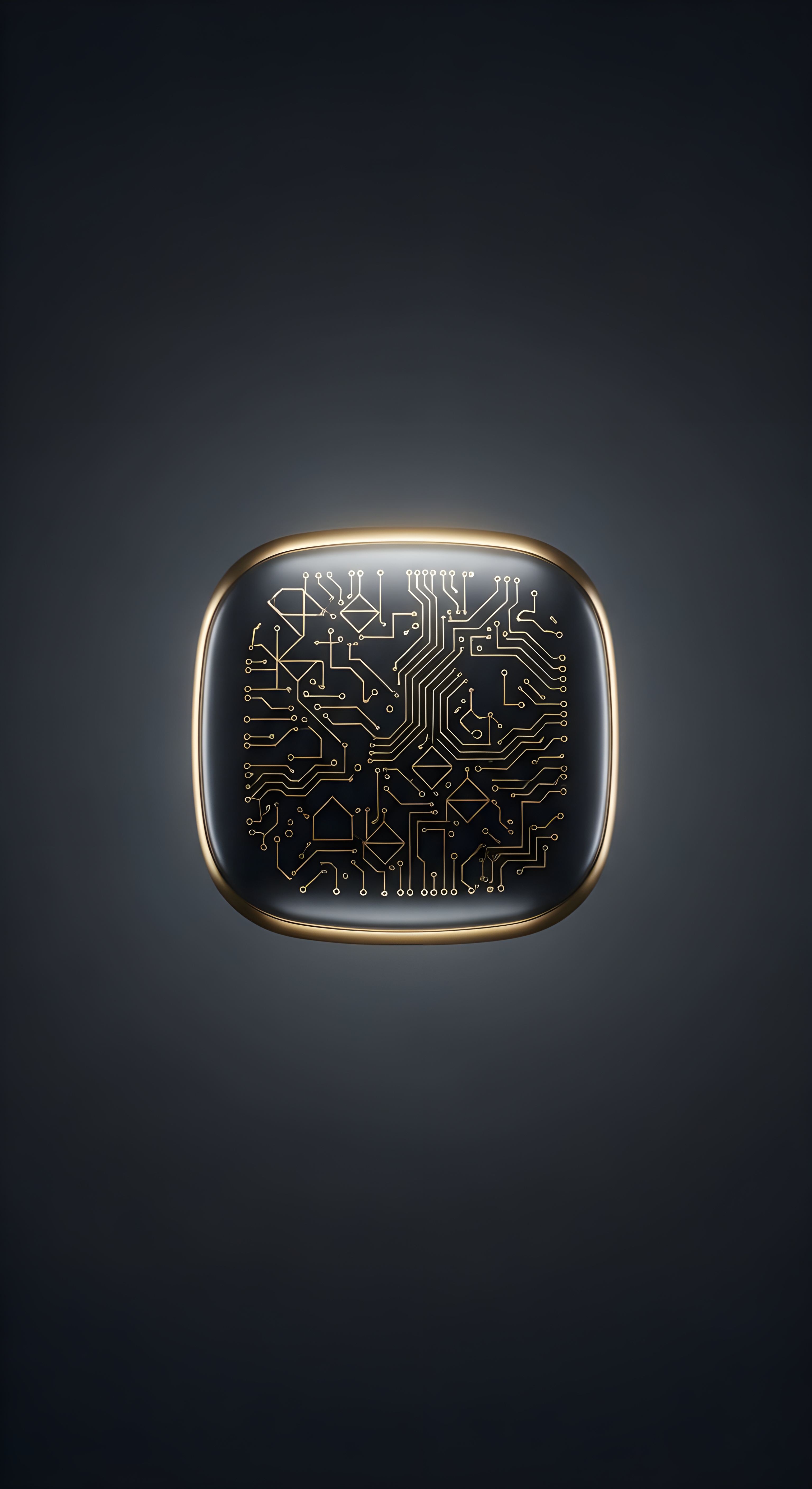 Futuristic Gold Circuit Board Wallpaper HD 4K - Aesthetic Tech Background
