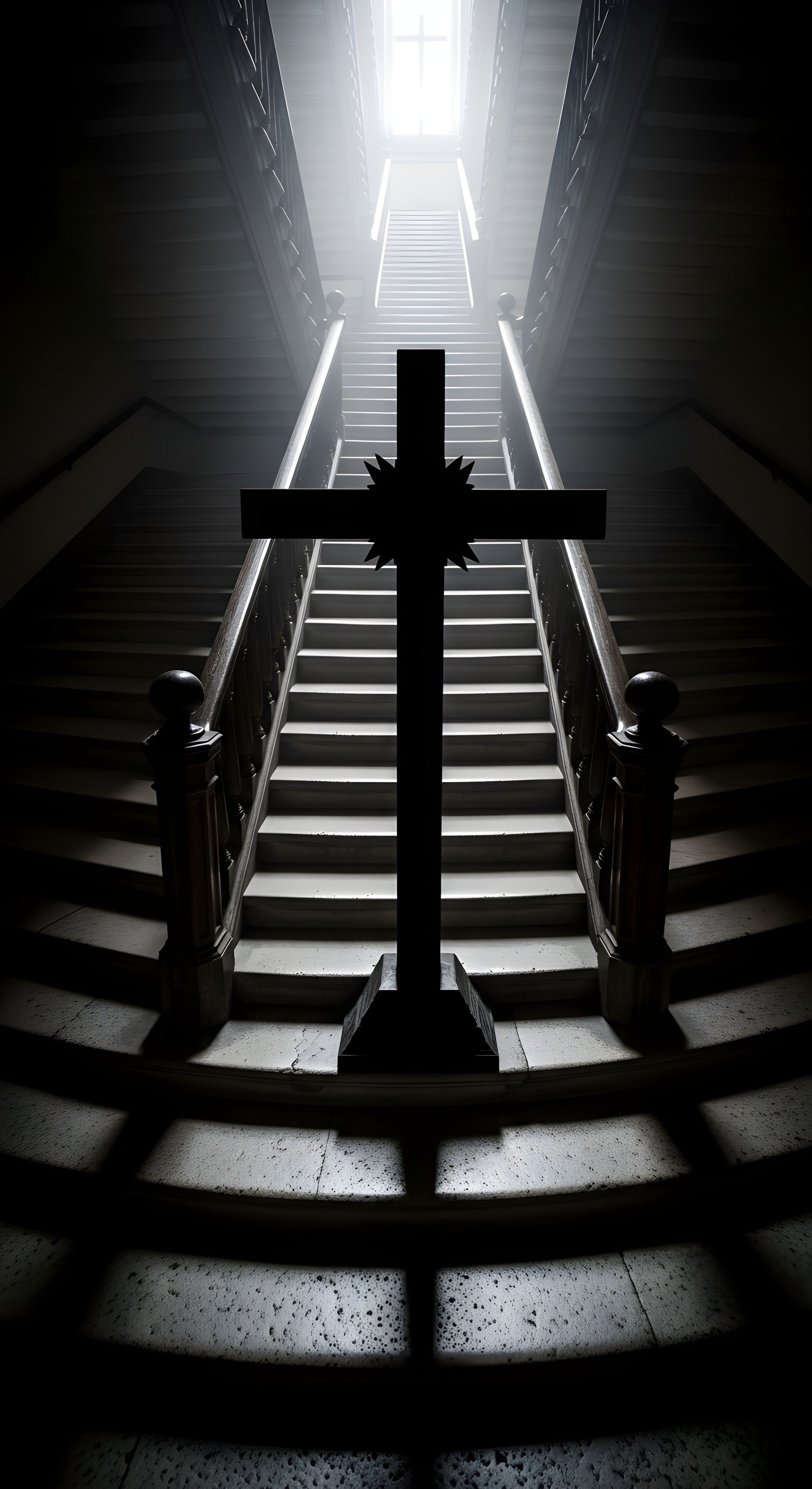 Aesthetic Cross at the Stairway to Heaven Wallpaper HD 4K