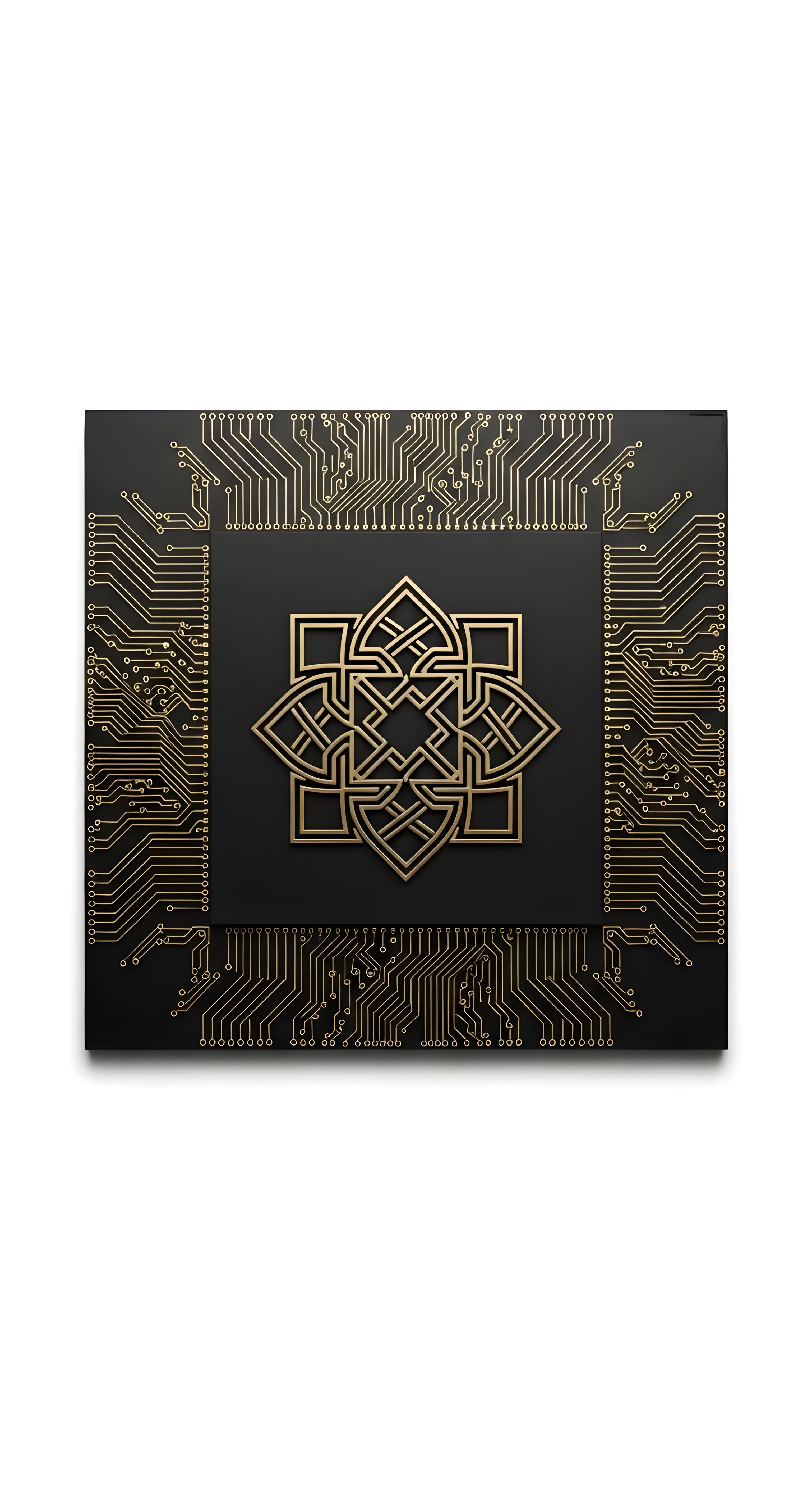 Elegant Gold Circuit Tech Aesthetic Wallpaper HD 4K for Desktop