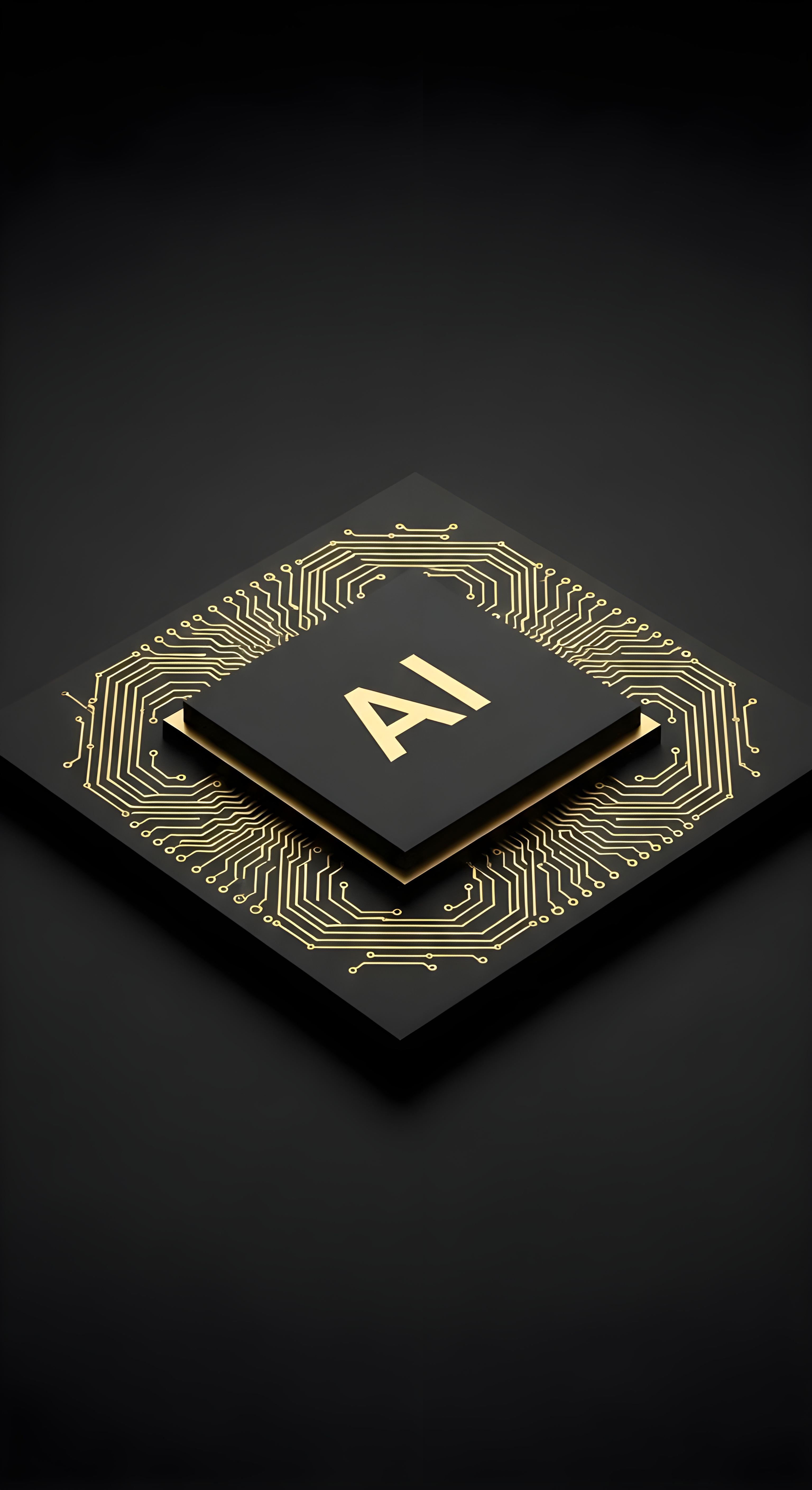 Aesthetic AI Processor Chip Wallpaper HD 4K - Cool Tech Background for Mobile