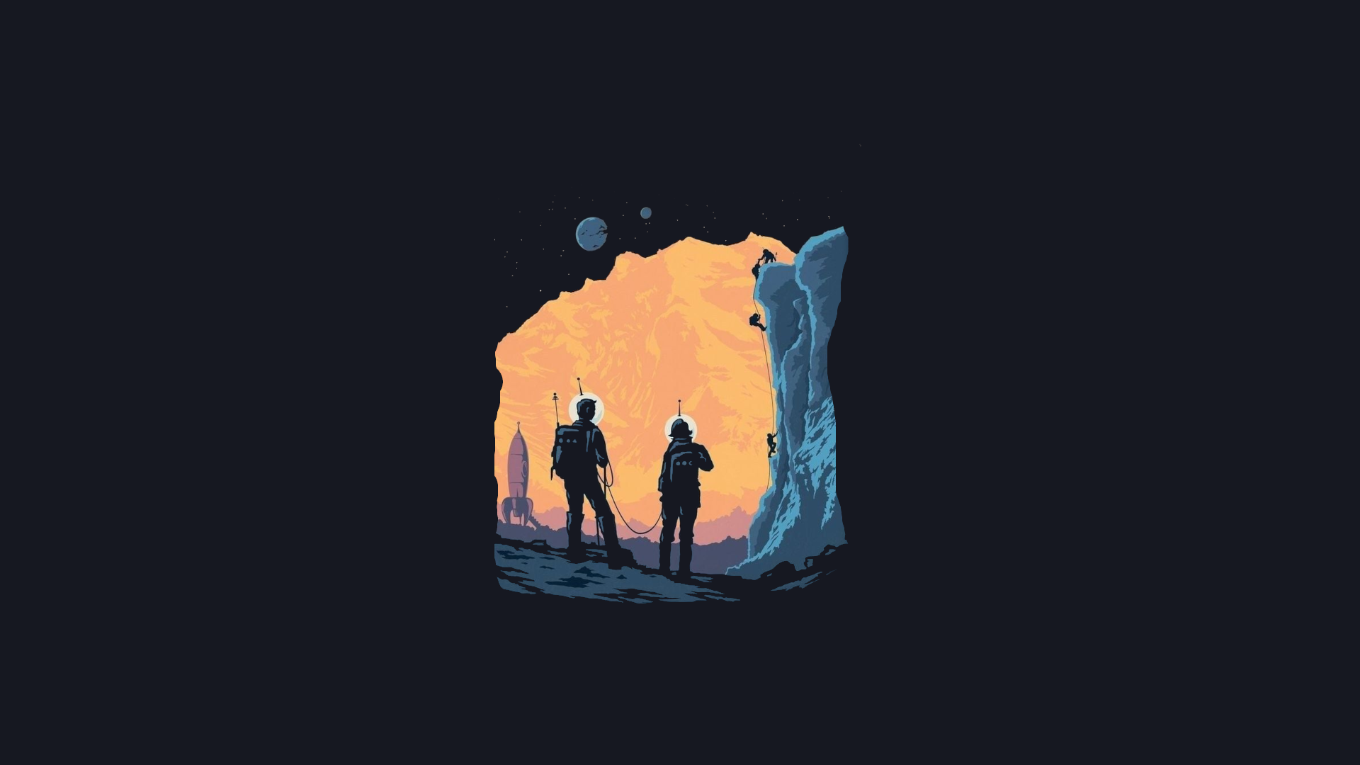 Astronaut Space Adventure Aesthetic Wallpaper HD 4K Minimalist Art